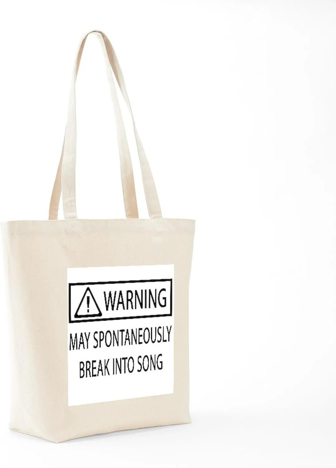 CafePress Spontaneous Singer BW Tote Bag Reusable Natural Beige Canvas Shopping Bag