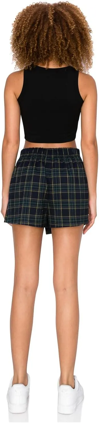 Cali1850 Womens Plaid Skorts Skirts  Casual Asymmetrical Wrap A-Line Tennis Skirt Mini Shorts
