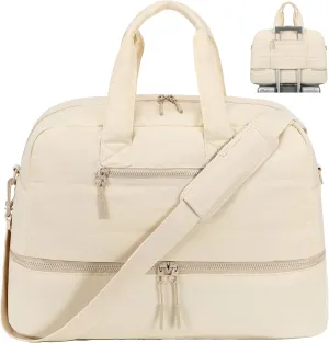 CAMTOP Travel Weekender Bags for Women with Shoe Compartment Quilted Puffer Tote Bag Carry on Duffle Bag for Overnight Bag