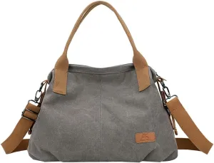 Canvas Tote Bags for Women Satchel Handbags Crossbody Shoulder Bag with Pockets Travel Tote Purse