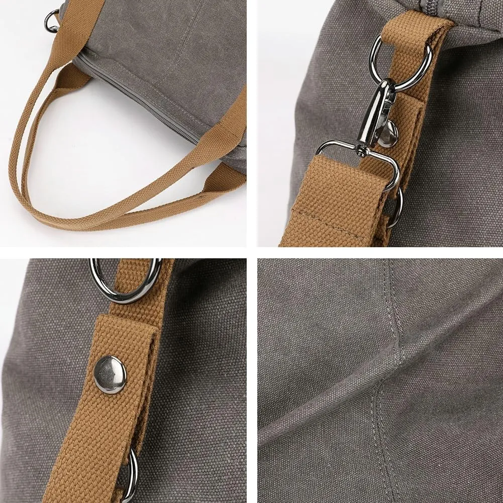 Canvas Tote Bags for Women Satchel Handbags Crossbody Shoulder Bag with Pockets Travel Tote Purse