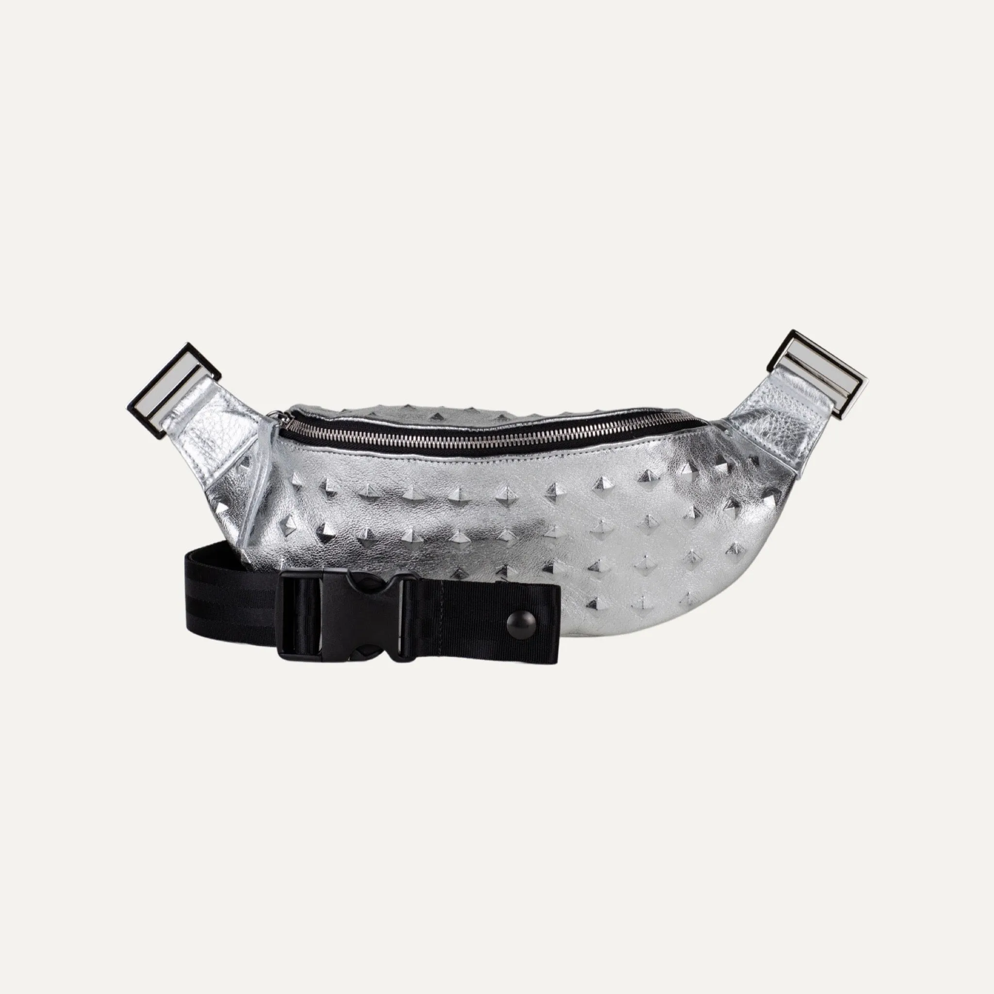 Cher Fanny Pack   Crossbody Bag | Silver Metallic   Silver Hardware