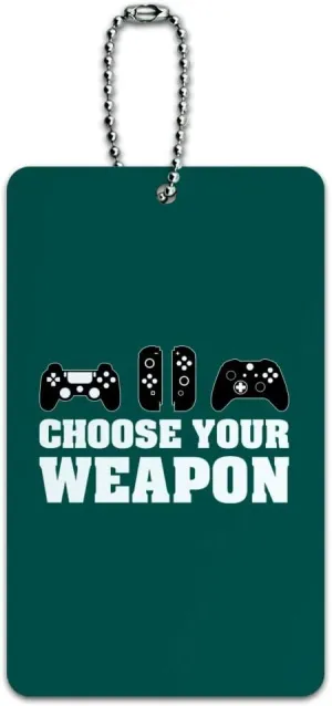 Choose Your Weapon Controllers Games Gamer Luggage Card Suitcase Carry-On ID Tag