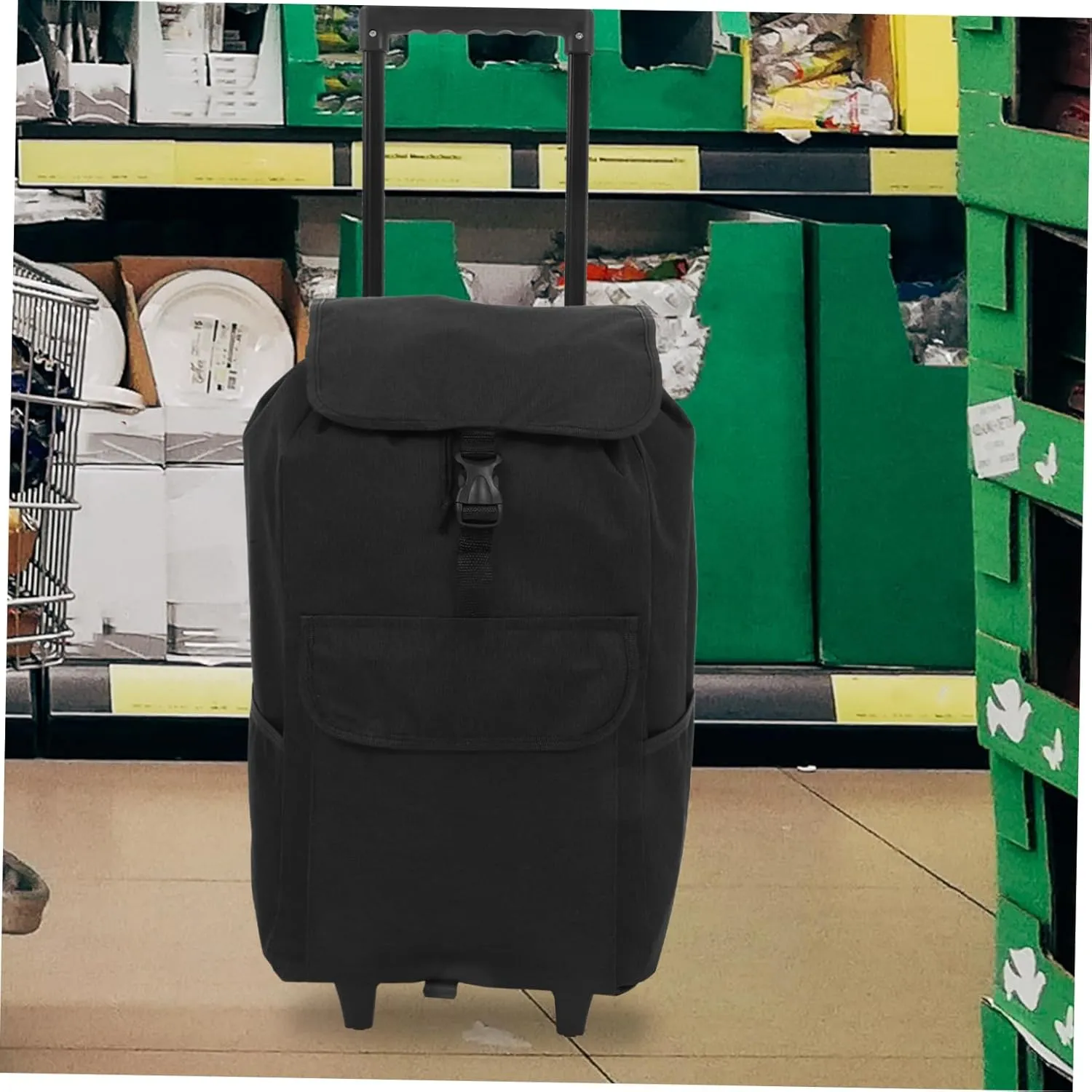 Ciieeo Thick Oxford Fabric Trolley Bag Shopping Cart Cloth Bag Black Collapsible Trolley Liner