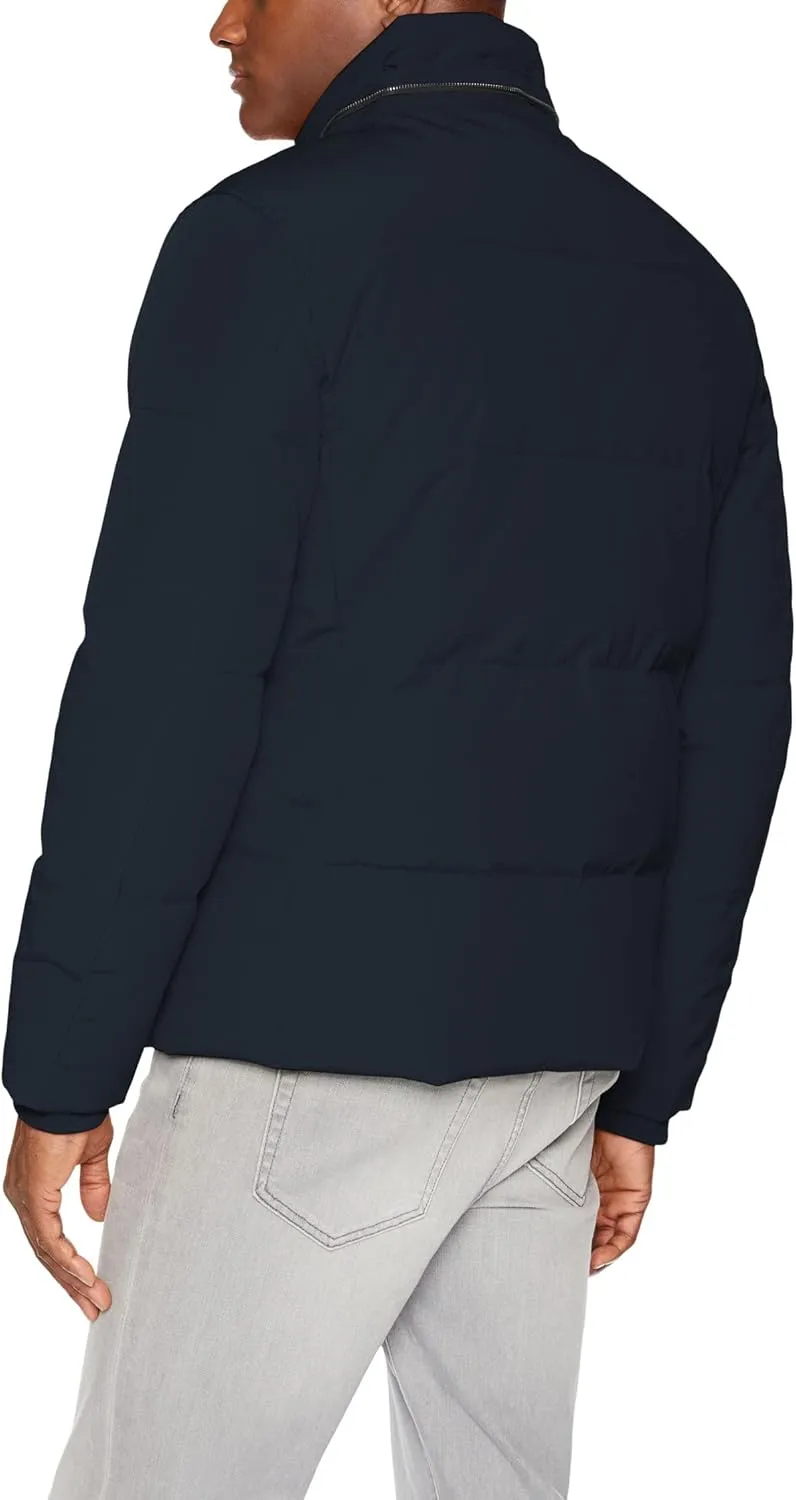Cole Haan Men's Short Down Parka with Hooded Down Coat