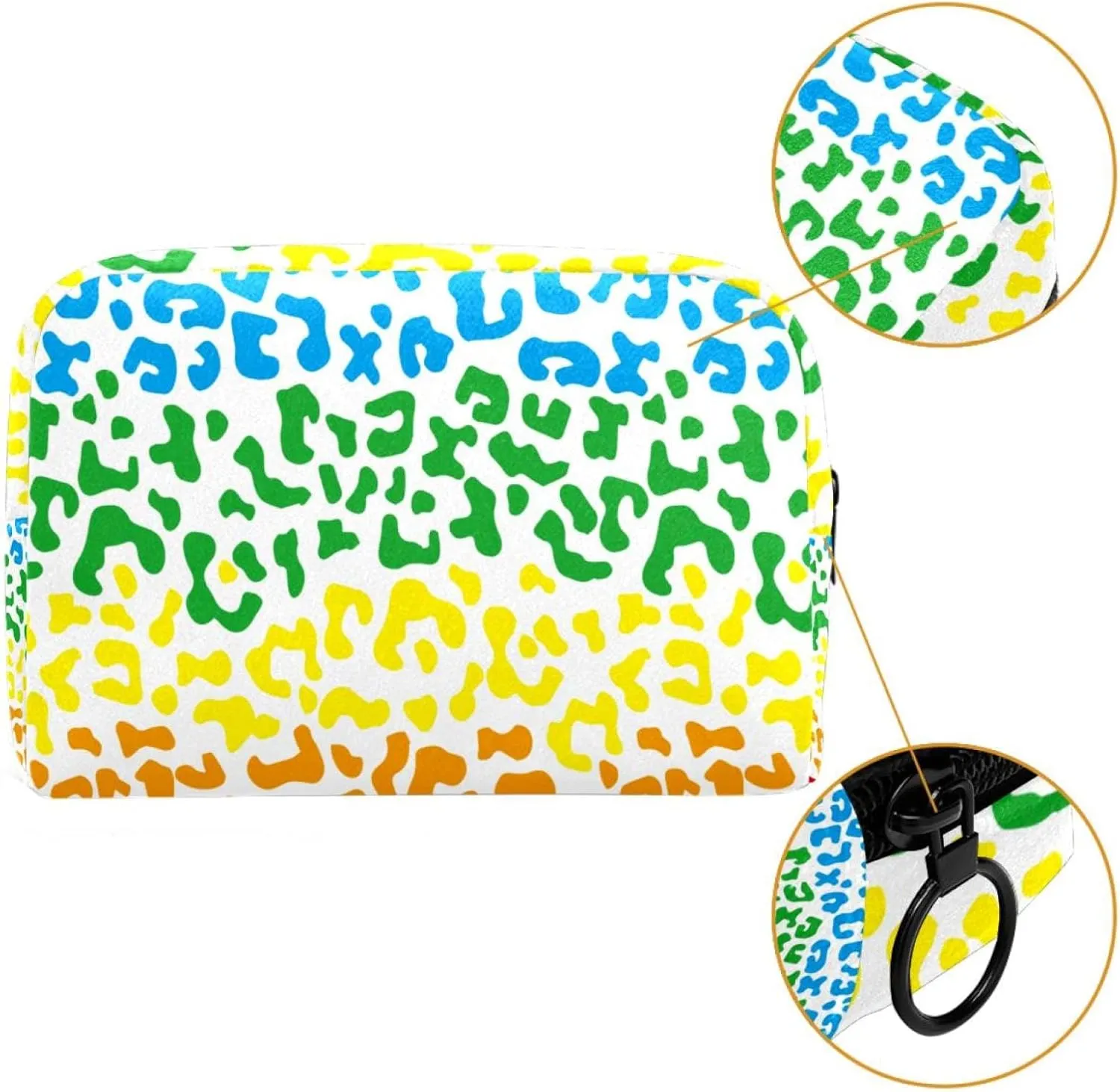 Colorful Animals Texture Cosmetic Makeup Bags, Small Travel Zipper Pouch Portable Toiletry Bag Makeup Organizer for Women Teen Girls