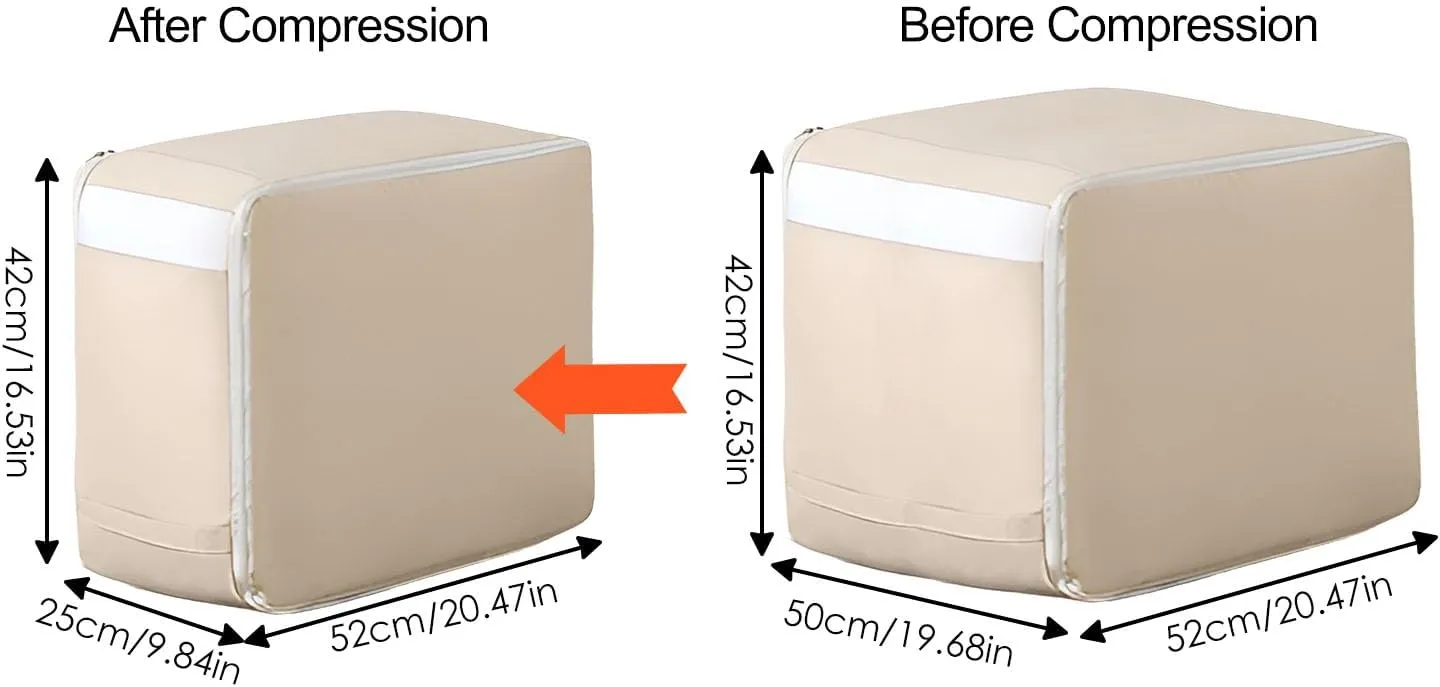 Compression Organizer Bags with Large Capacity - Reusable Travel Packing Cubes, Space-Saving Bags with Window for Suitcase, Compression Bags for Travel