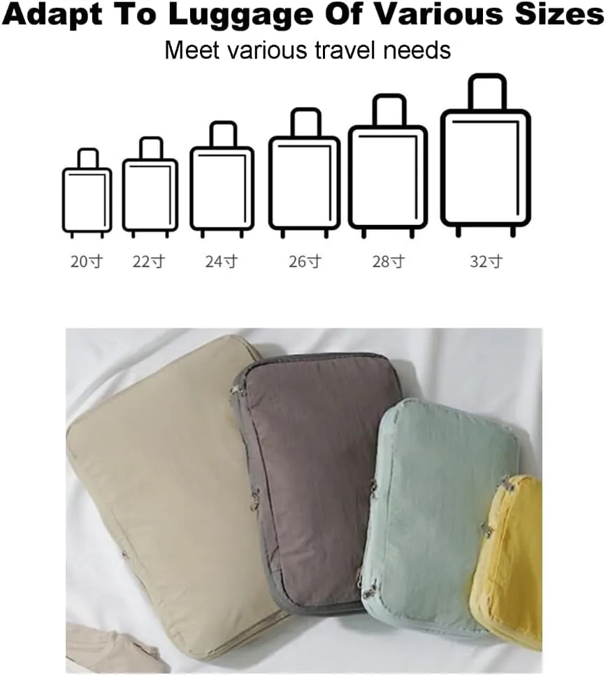 Compression Packing Cubes,Expandable Packing Cubes for Suitcases Lightweight Nylon Travel Cubes Ultralight Organizer Bags Set Travel Bags Organizer for Luggage