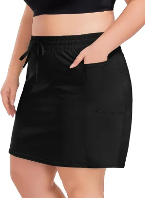 COOTRY Women's Plus Size Golf Skorts with Pockets Built-in Shorts Active Skirts for Tennis Pickleball Running Gym