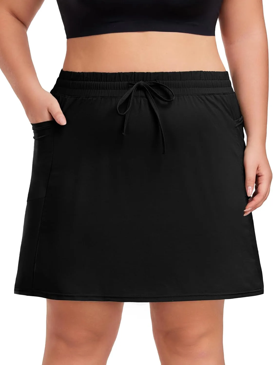 COOTRY Women's Plus Size Golf Skorts with Pockets Built-in Shorts Active Skirts for Tennis Pickleball Running Gym