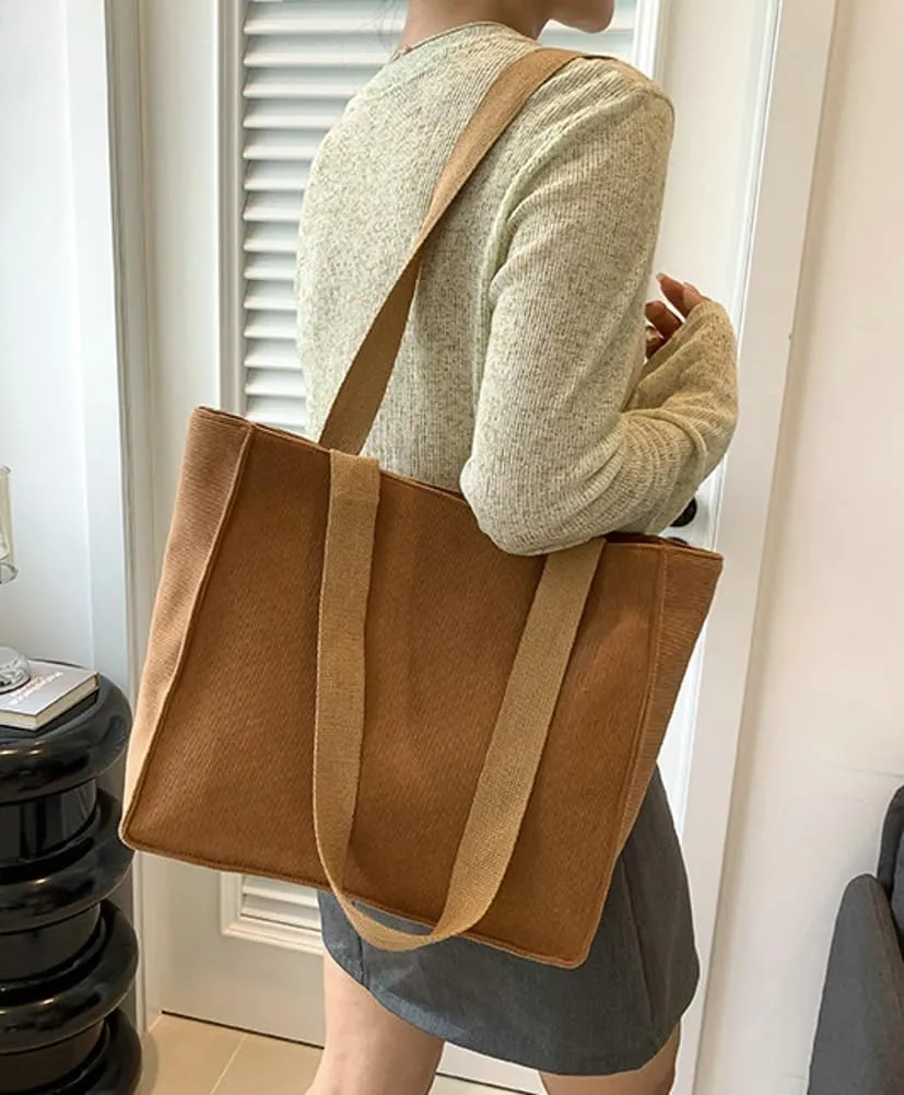 Corduroy Tote Bags Women Large Shoulder Hobo Bags Handbags Purse Stylish Satchel Purses Handbag