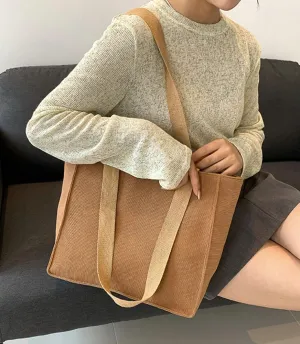 Corduroy Tote Bags Women Large Shoulder Hobo Bags Handbags Purse Stylish Satchel Purses Handbag