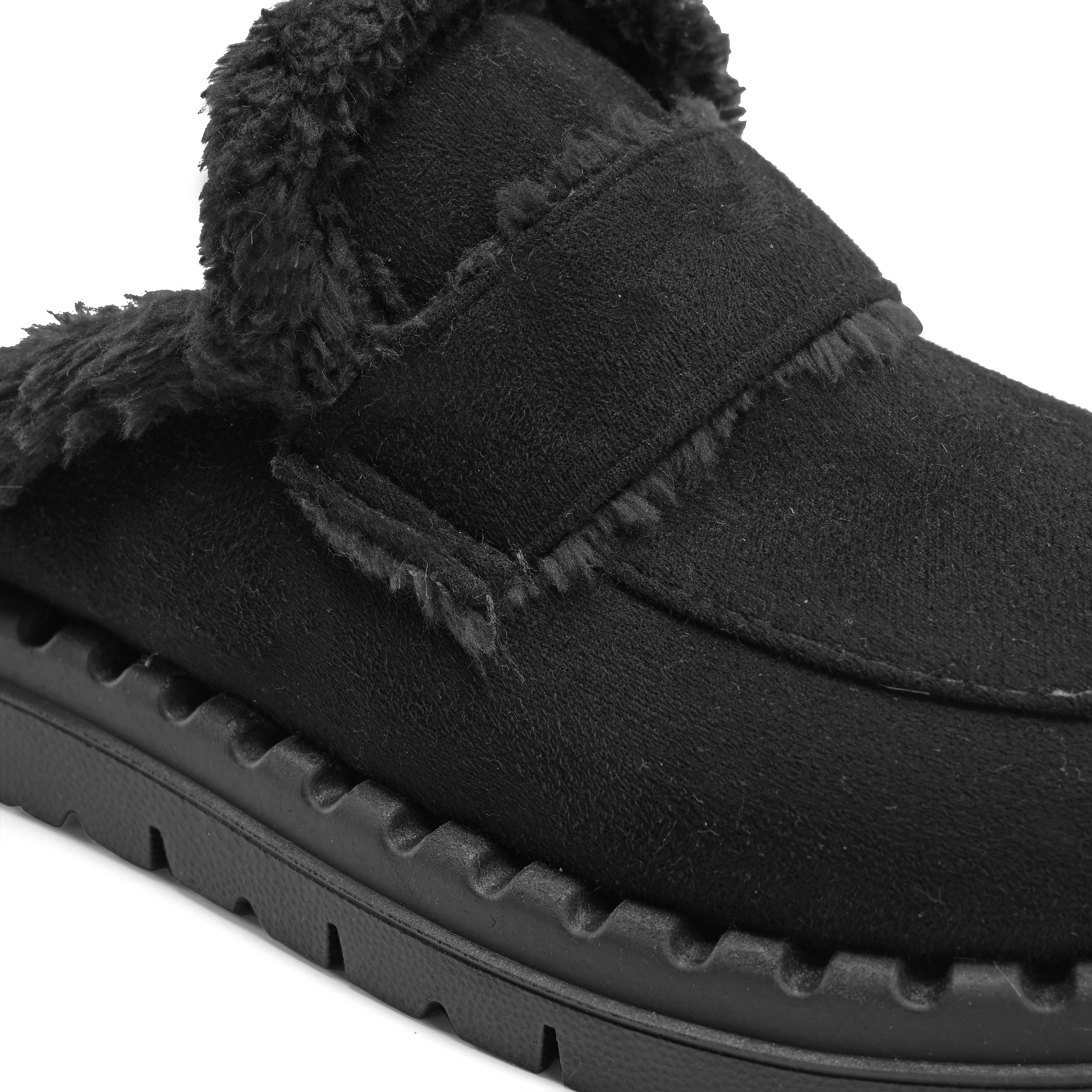 Cozy Luxe Mules - Black