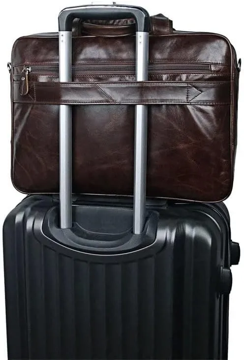 CSCDD Men's Leather Handbag Men's Travel Messenger Shoulder Bag Men's Briefcase