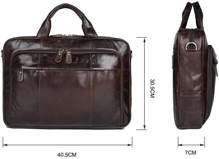 CSCDD Men's Leather Handbag Men's Travel Messenger Shoulder Bag Men's Briefcase