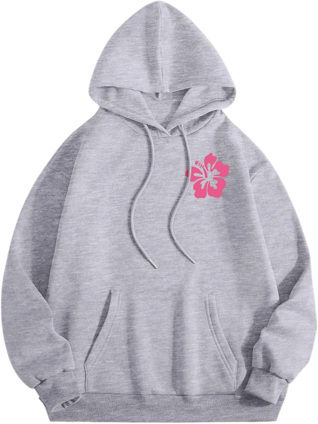 Cute Hoodies Womens Pink Graphic Oversized Hoodies Letter Print Casual Long Sleeve Drawstring Pullover Tops