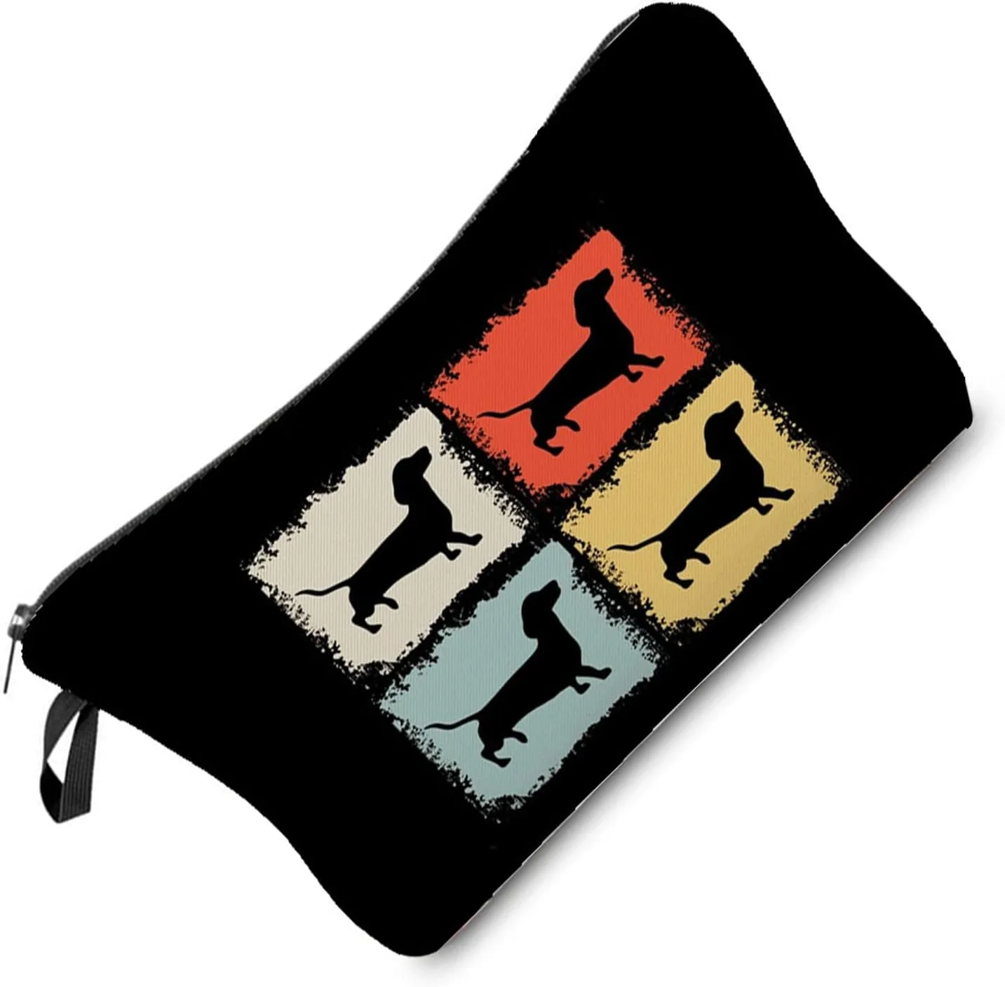 Dachshund Dog Cosmetic Bag Cute Small Puppy Makeup Bag Travel Toiletry Zipper Pouch Dachshund Present for Dog Lovers Dachshund Mom Women Friends