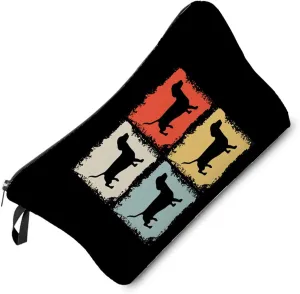 Dachshund Dog Cosmetic Bag Cute Small Puppy Makeup Bag Travel Toiletry Zipper Pouch Dachshund Present for Dog Lovers Dachshund Mom Women Friends