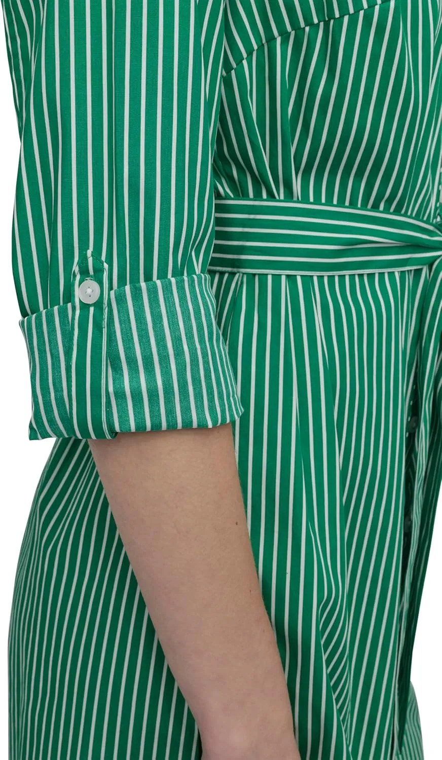 DKNY Women's Long Sleeve Collared Tie Fit & Flare Mini Dress