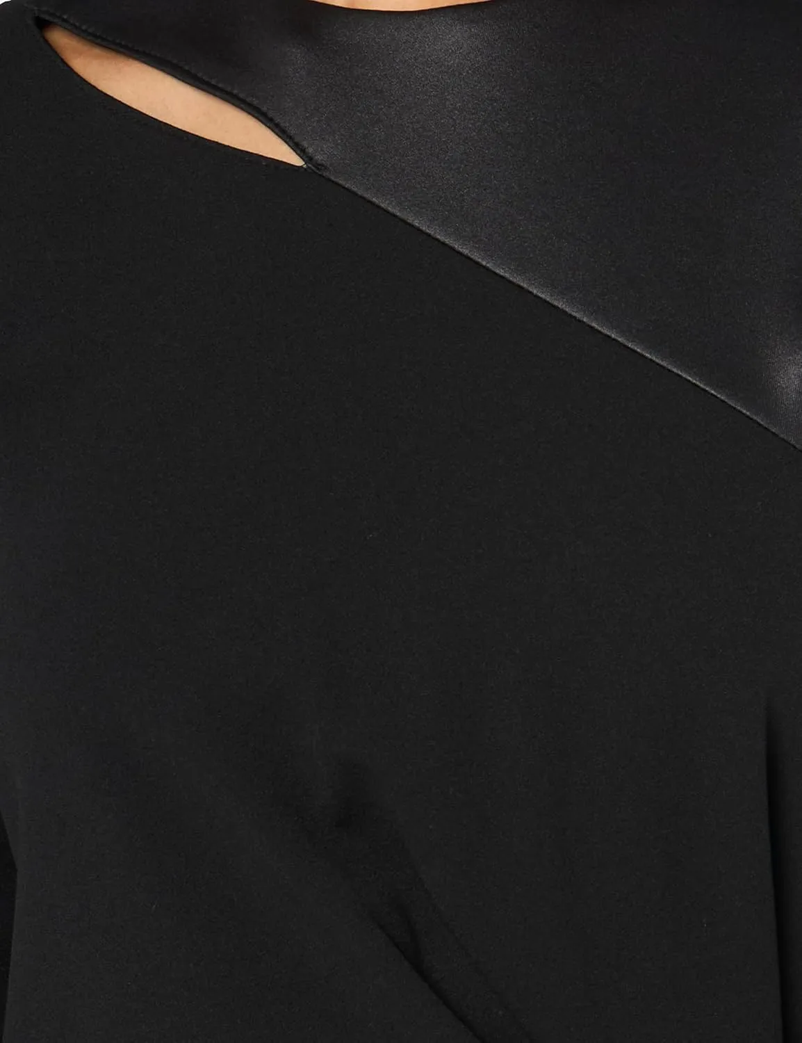 DKNY womens Mix Media One Shoulder Cut Out Long Sleeve Dress