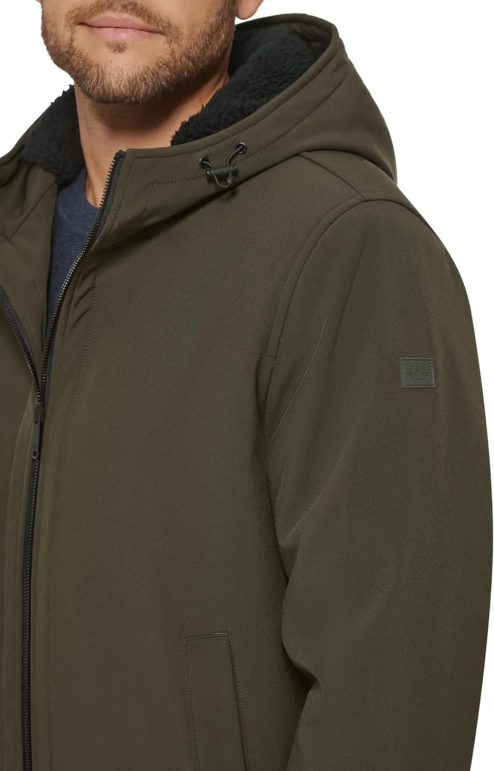 Dockers Men's Softshell Sherpa Lined Bomber Jacket