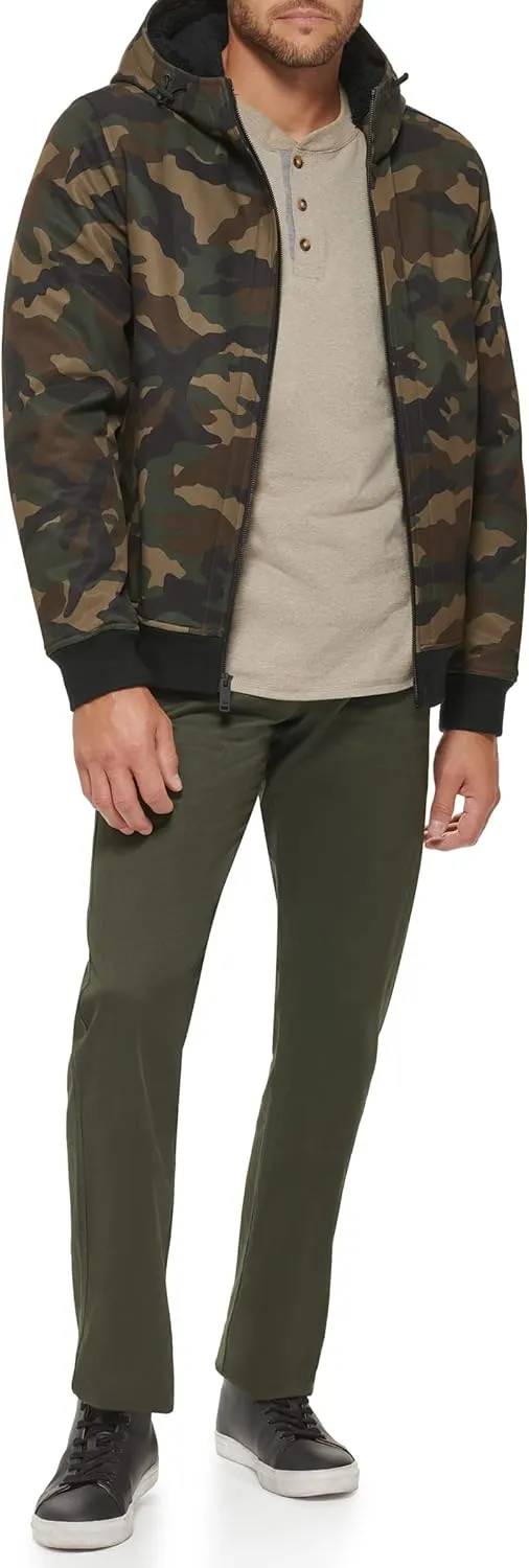 Dockers Men's Softshell Sherpa Lined Bomber Jacket