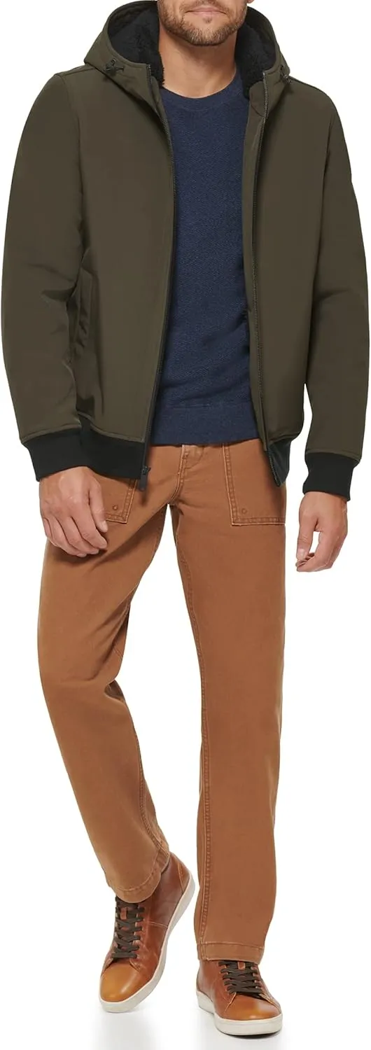 Dockers Men's Softshell Sherpa Lined Bomber Jacket