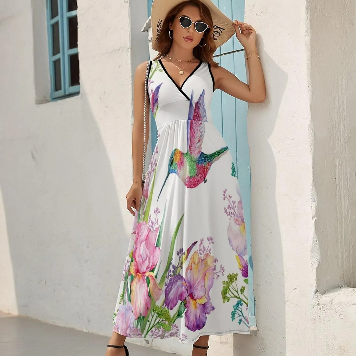 Donnapink Women Casual Sleeveless Dress, Summer Sundresses Skirt with Pockets(S-2XL)