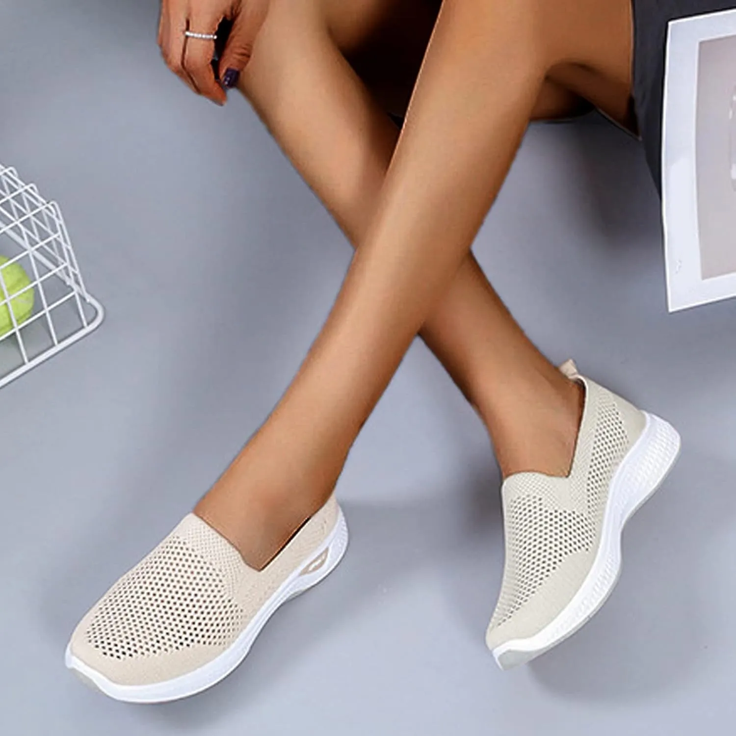 Extra Wide Shoes for Women Casual Walking Work Sneakers Ladies Wide Width Orthopedic Comfort Wear Slip on Sneakers
