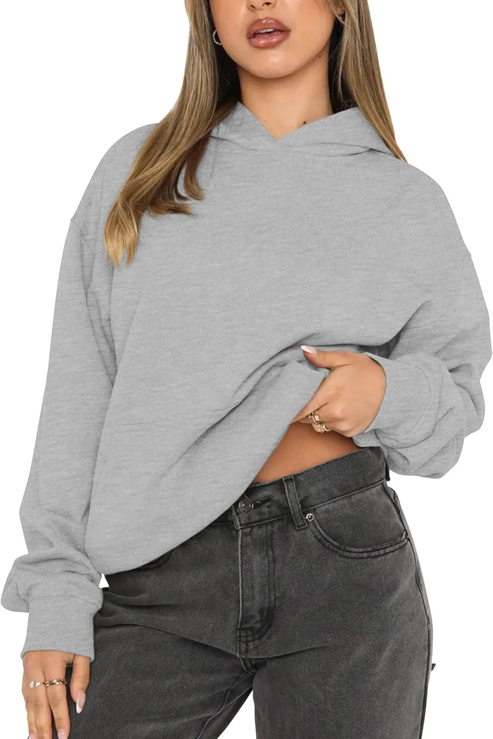 Fanway&EC Women's Casual Long Sleeve Hoodie Loose Fitted Sweatshirts Oversized Pullover Pocket Fall Tops