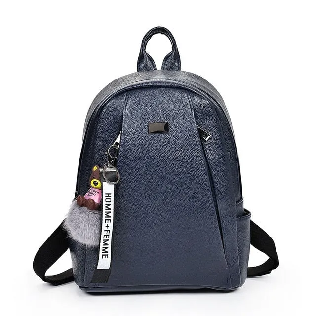 Fashion Gold Leather Backpack Women Black Vintage Large Bag For Female