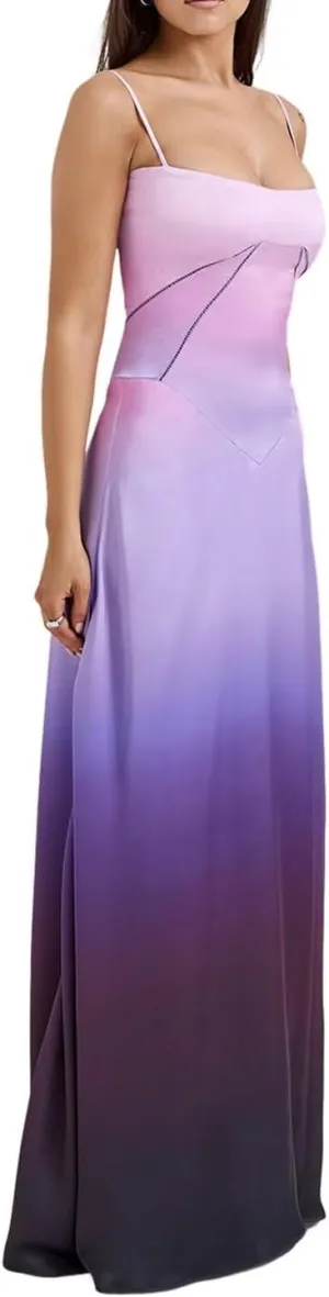 Floral Dress Long Spaghetti Strap Maxi Dress Formal Floral Cocktail Dresses for Women NA132