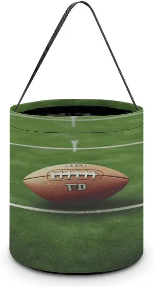 Football Field Ball Sport Halloween Tote Candy Bag Candy Basket Candy Bucket Gift Bag for Halloween Party