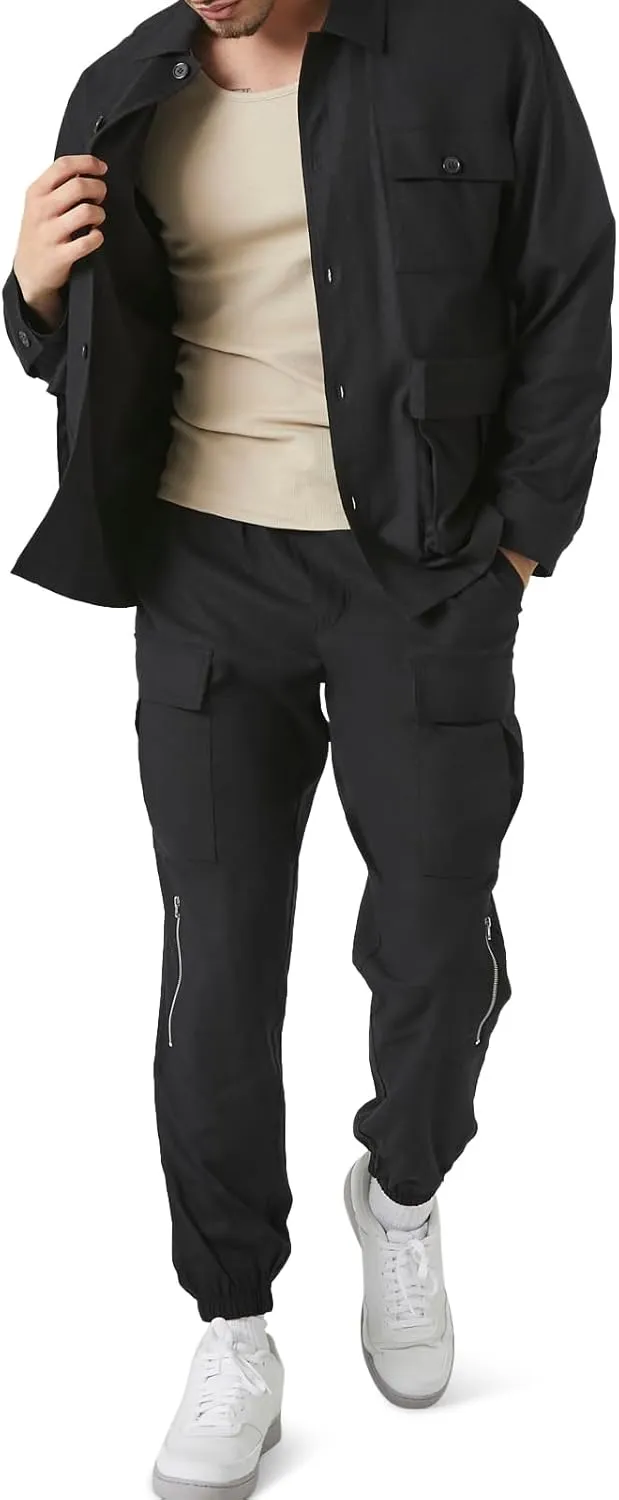 Forever 21 Men's Long-Sleeve Cargo Shacket