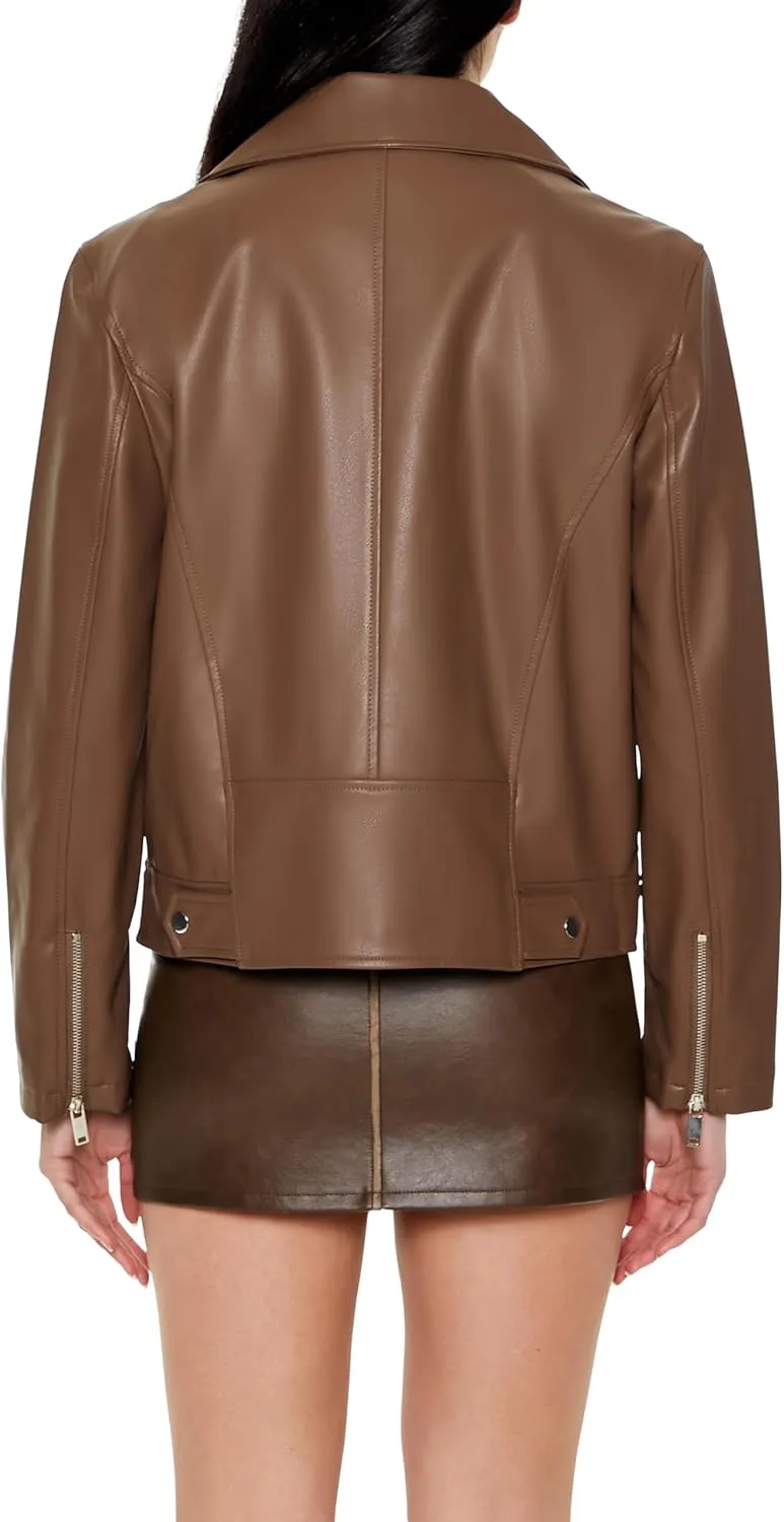 Forever 21 Women's Faux Leather Zip-up Moto Jacket