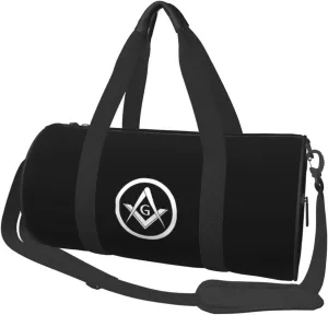 Freemason Logo Convertible Garment Bag with Shoulder Strap, Carry on Garment Duffel Bag for Men Women - Rolling Foldable for Travel Luggage Bags (Black)