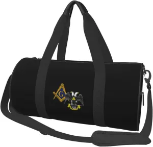 Freemasonry and Scottish Rite Convertible Garment Bag with Shoulder Strap, Carry on Garment Duffel Bag for Men Women - Rolling Foldable for Travel Luggage Bags (Black)