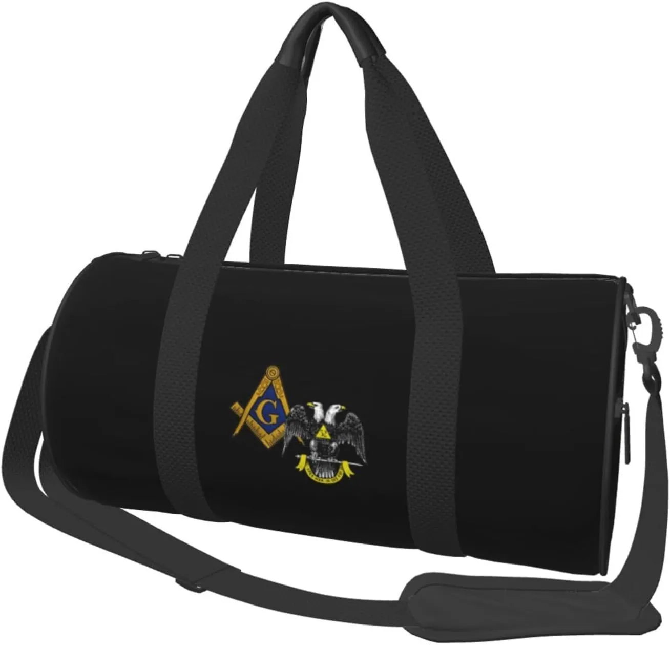 Freemasonry and Scottish Rite Convertible Garment Bag with Shoulder Strap, Carry on Garment Duffel Bag for Men Women - Rolling Foldable for Travel Luggage Bags (Black)