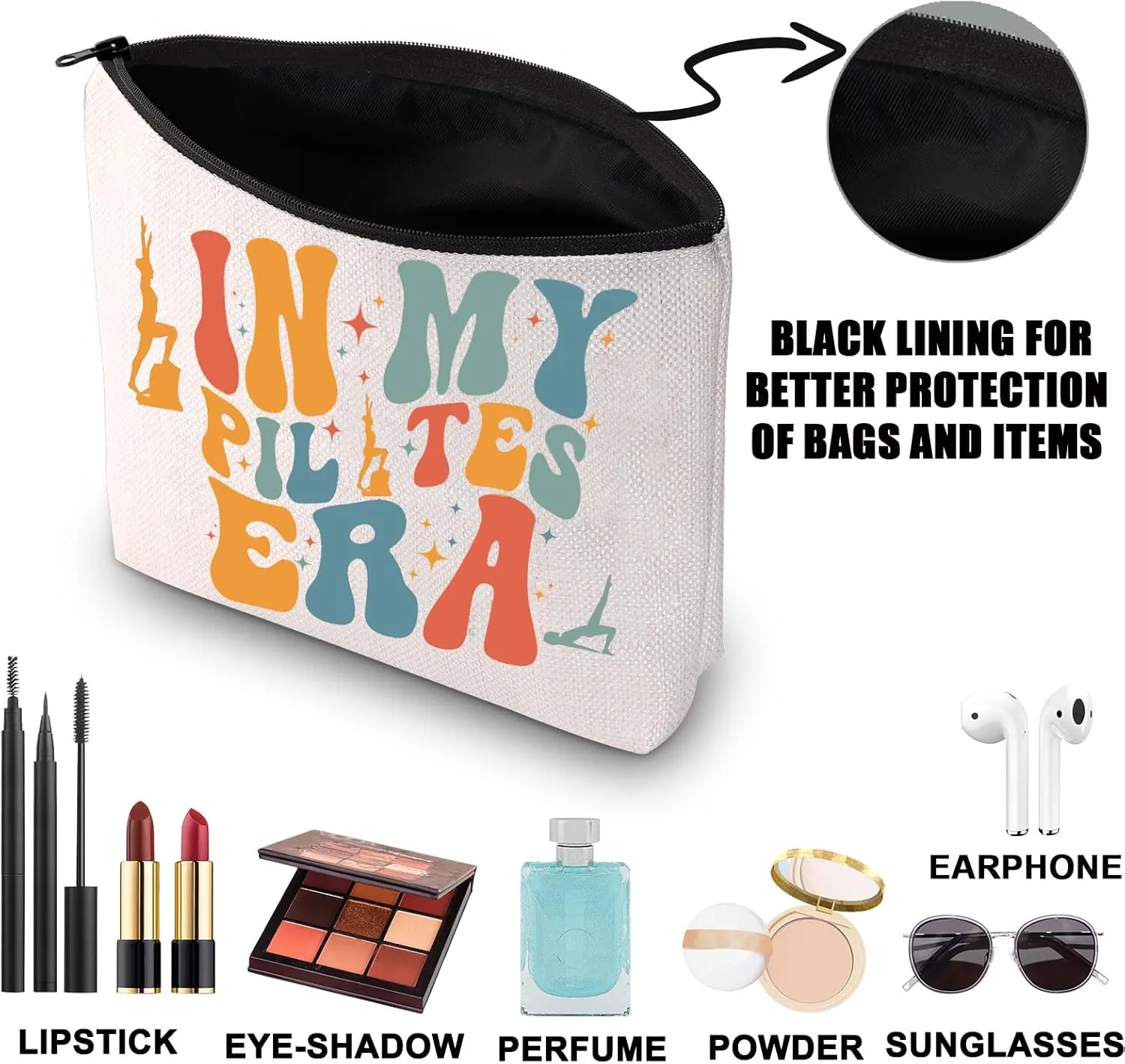 G2TUP Pilates Makeup Bag Pilates Lover Gifts Pilates Yoga Gifts Pilates Teacher Gifts Pilates Instructor Zipper Bag (My Pilates)