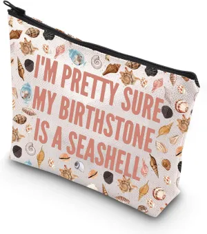 G2TUP Seashell Makeup Bag Seashells Lover Gifts Seashell Hunting Gifts Seashell Collecting Bag (My Birthstone)