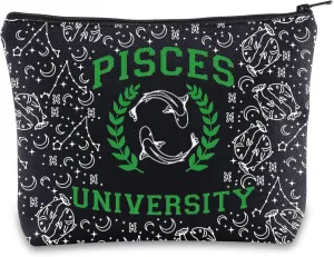 G2TUP Zodiac University Pisces Makeup Bag Horoscope Zodiac Pisces Gifts 12 Constellation Gifts Pisces Merchandise Astrology Zipper Bag (Pisces)