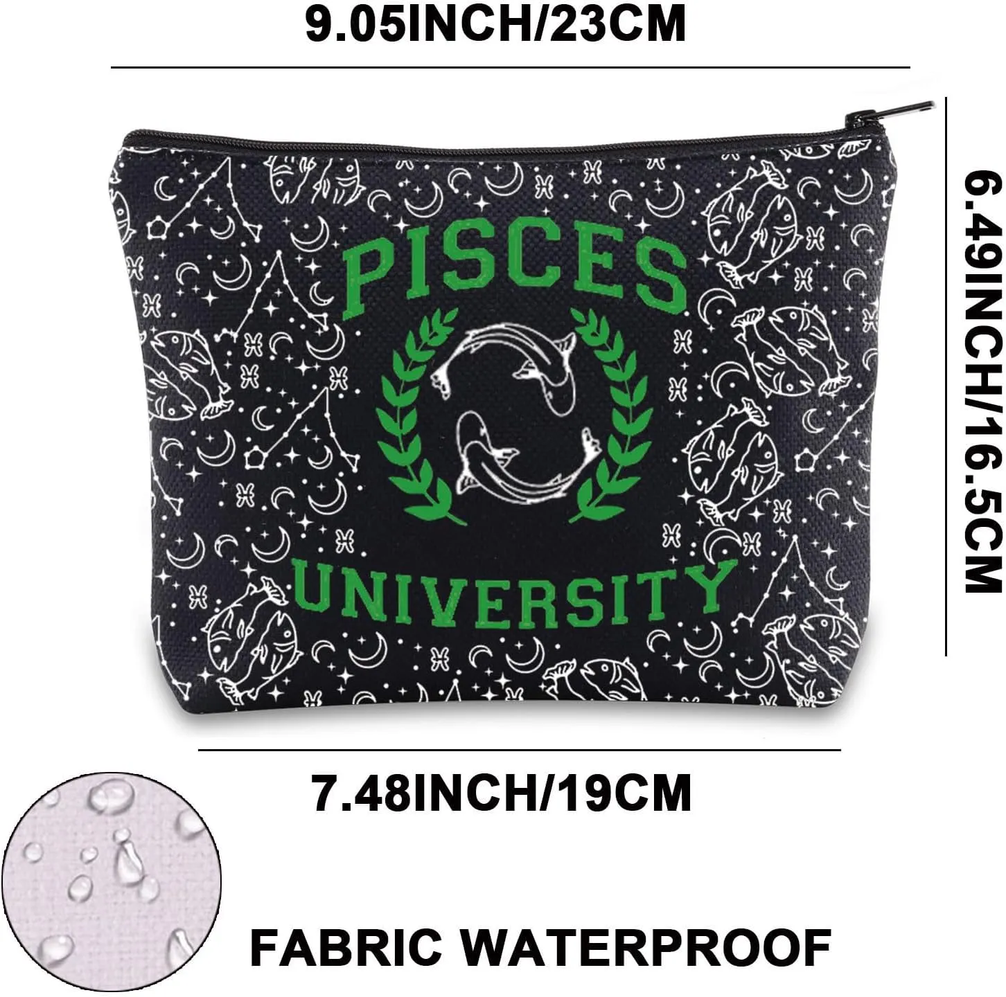G2TUP Zodiac University Pisces Makeup Bag Horoscope Zodiac Pisces Gifts 12 Constellation Gifts Pisces Merchandise Astrology Zipper Bag (Pisces)