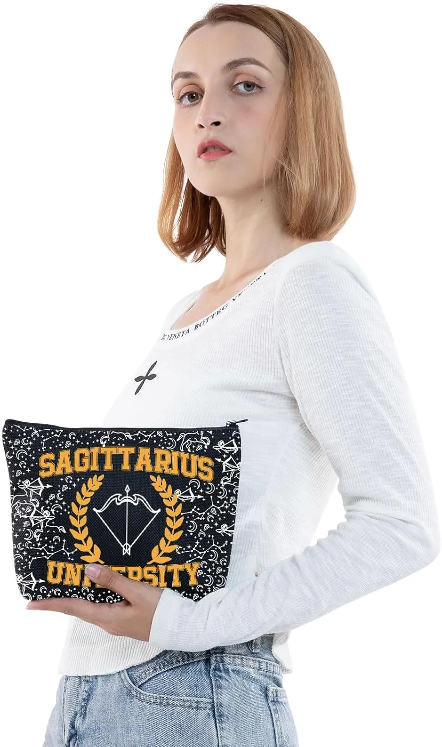 G2TUP Zodiac University Sagittarius Makeup Bag Horoscope Zodiac Sagittarius Gifts 12 Constellation Gifts Sagittarius Merchandise Astrology Zipper Bag (Sagittarius)