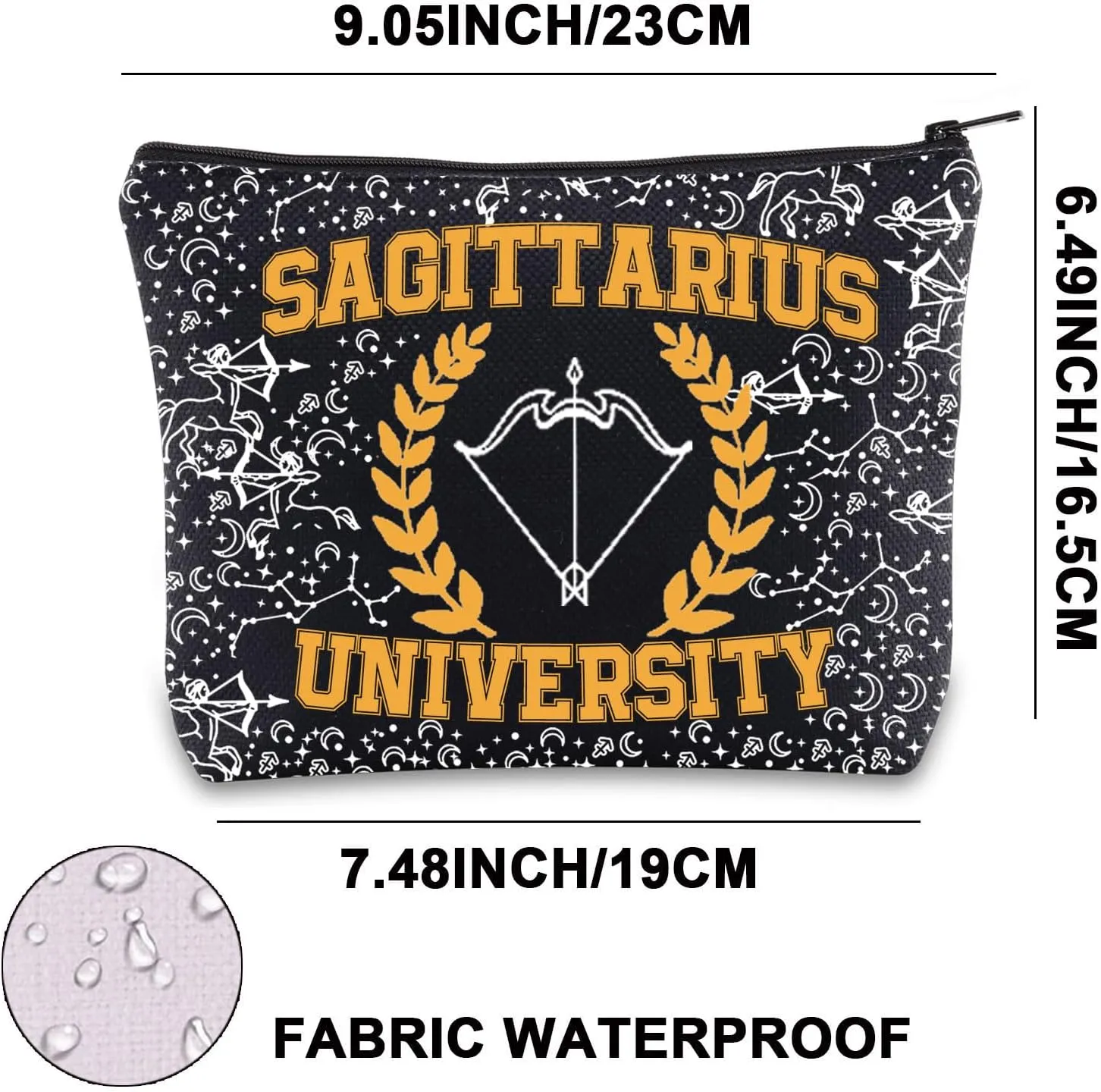 G2TUP Zodiac University Sagittarius Makeup Bag Horoscope Zodiac Sagittarius Gifts 12 Constellation Gifts Sagittarius Merchandise Astrology Zipper Bag (Sagittarius)
