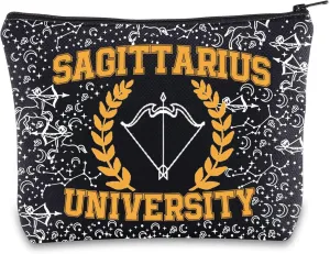 G2TUP Zodiac University Sagittarius Makeup Bag Horoscope Zodiac Sagittarius Gifts 12 Constellation Gifts Sagittarius Merchandise Astrology Zipper Bag (Sagittarius)