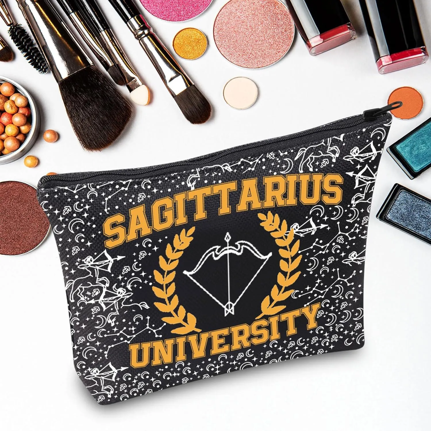 G2TUP Zodiac University Sagittarius Makeup Bag Horoscope Zodiac Sagittarius Gifts 12 Constellation Gifts Sagittarius Merchandise Astrology Zipper Bag (Sagittarius)