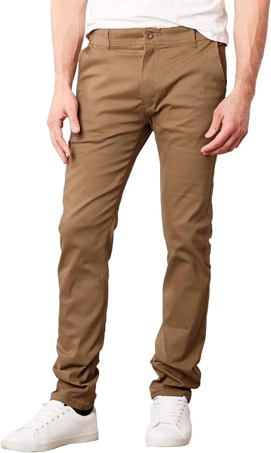 Galaxy by Harvic Men's Super Stretch Slim Fitting Chino Pants (Sizes, 30-42)