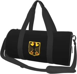 German Coat of Arms Convertible Garment Bag with Shoulder Strap, Carry on Garment Duffel Bag for Men Women - Rolling Foldable for Travel Luggage Bags (Black)