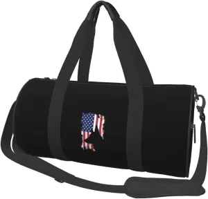 German Shepherd American Flag Convertible Garment Bag with Shoulder Strap, Carry on Garment Duffel Bag for Men Women - Rolling Foldable for Travel Luggage Bags (Black)