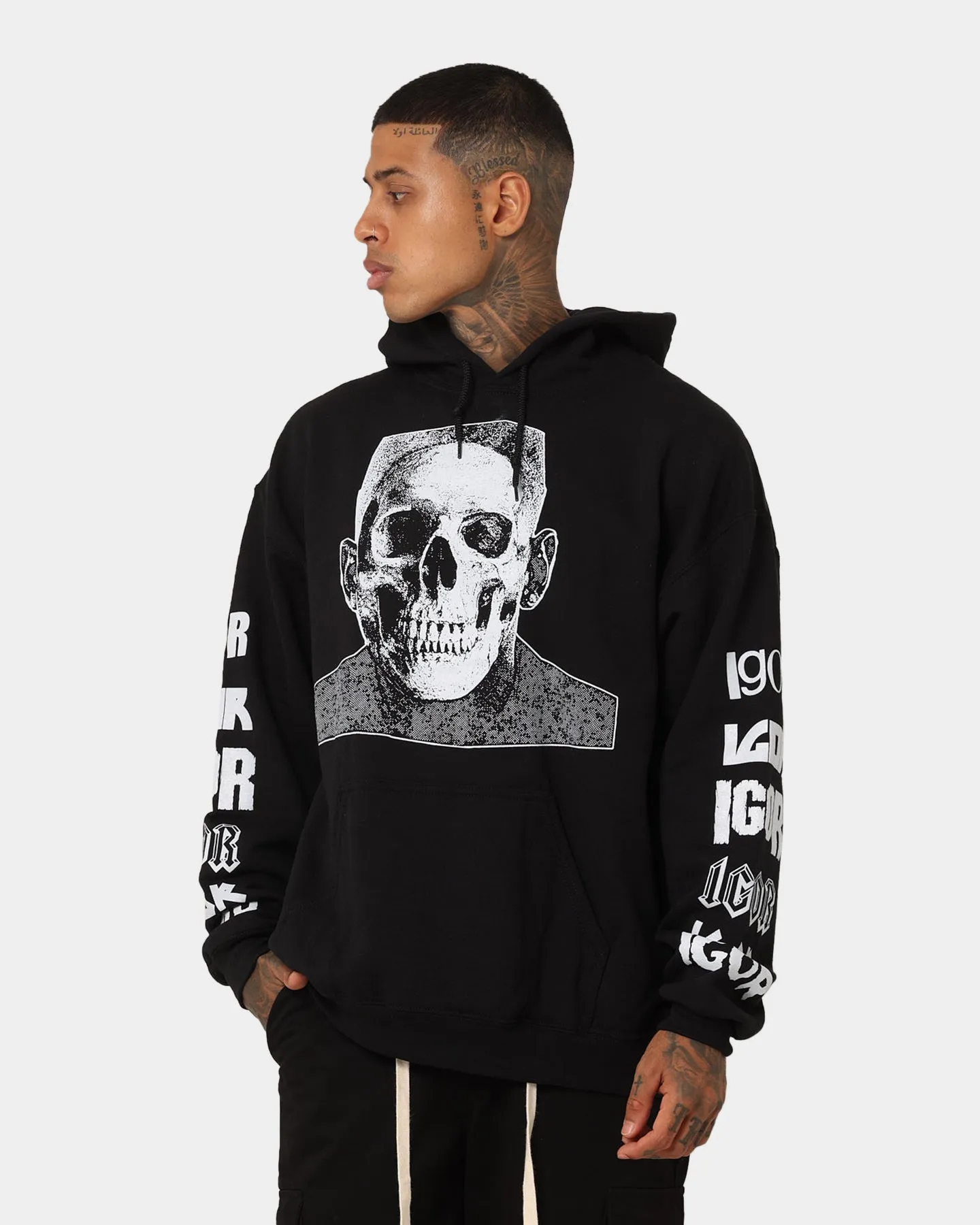 Goat Crew Stacked Logo Hoodie Black Wash